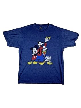 Disney Trio XL Blue Mickey Mouse Donald Duck Goofy Disneyland Disneyworld Tshirt